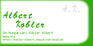 albert kobler business card